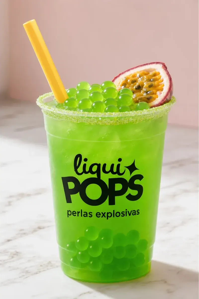 Raspadilla verde con perlas explosivas LiquiPops sabor mango biche con sal