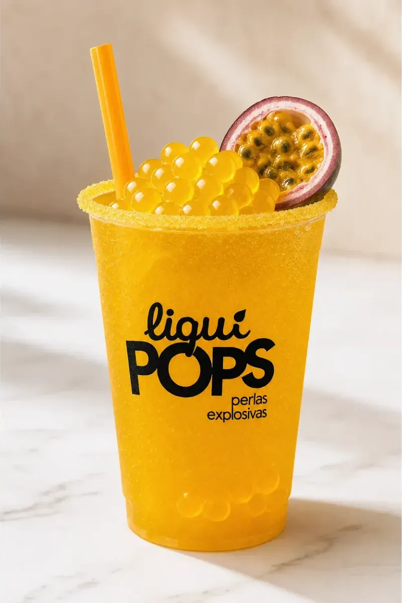 Raspadilla sabor maracuyá con perlas explosivas LiquiPops