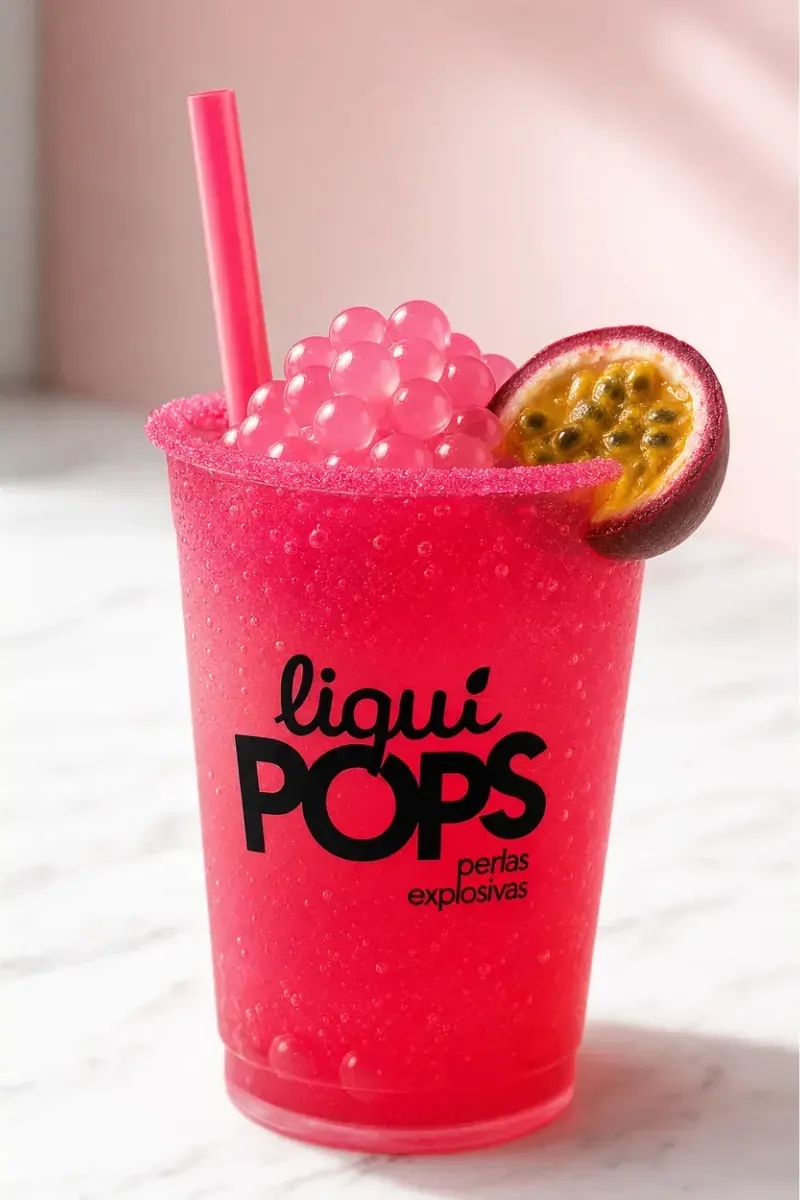 Raspadilla sabor sandía con popping boba LiquiPops